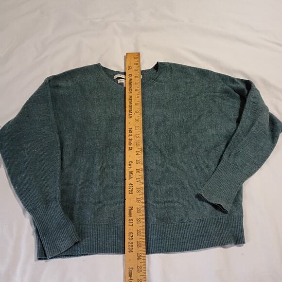 Merino Wool Small Sweater Oversized Teal Max Studio Long-Sleeved Soft Extra-Fine - Picture 8 of 9